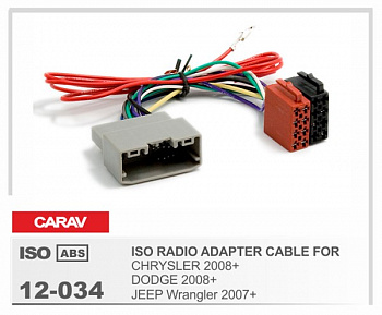 12-034 ISO RADIO  CHRYSLER 2008+ / DODGE 2008+ / JEEP Wrangler 2007+