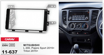 11-637 2DIN Рамка Mitsubishi L200, Pajero Sport, Triton 2015+